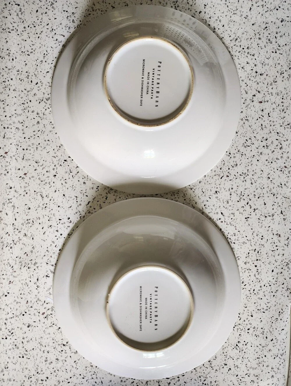Pottery Barn Vintage Pasta Bowls Set Of 2 Italian Poster Dinnerware Date Night